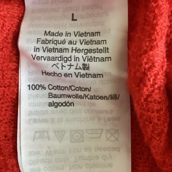 J. Crew Cotton Lightweight Faux Wrap Surplice Knit Top L Red 145K - Picture 7 of 8